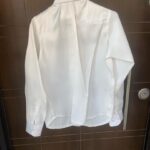 Classic Elegant Female Satin White Shirt (Size 10) Gallery Image
