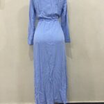 Iconic Light Blue Buttoned Long Gown with Belt (UK 14) Gallery Image