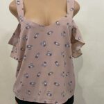 Meraki Cold Shoulder Floral Short Sleeve Blouse (Large) Gallery Image